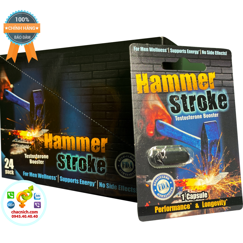 Viên uống Hammer Stroke thảo dược hỗ trợ sinh lý nam Mỹ chính ngạch