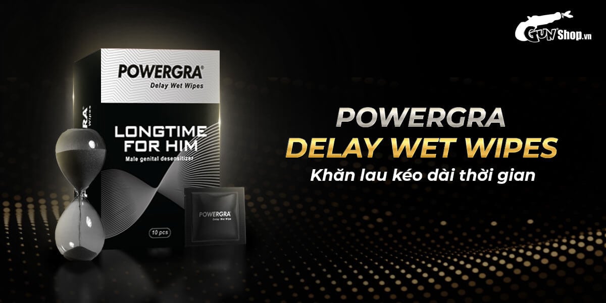 Khăn lau Powergra Delay Wet Wipes kéo dài thời gian quan hệ hộp 10 cái tiện lợi