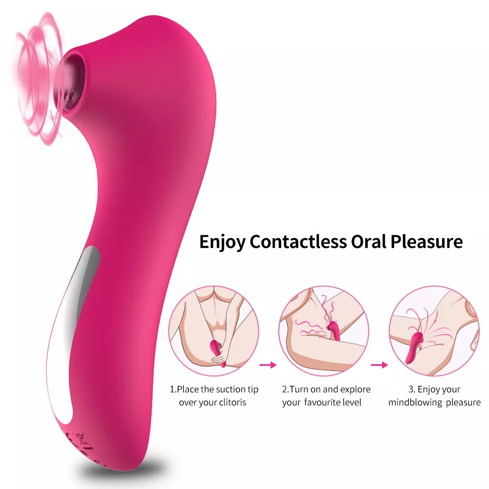 Máy bú mút massage điểm G silicon y tế 10 chế độ rung