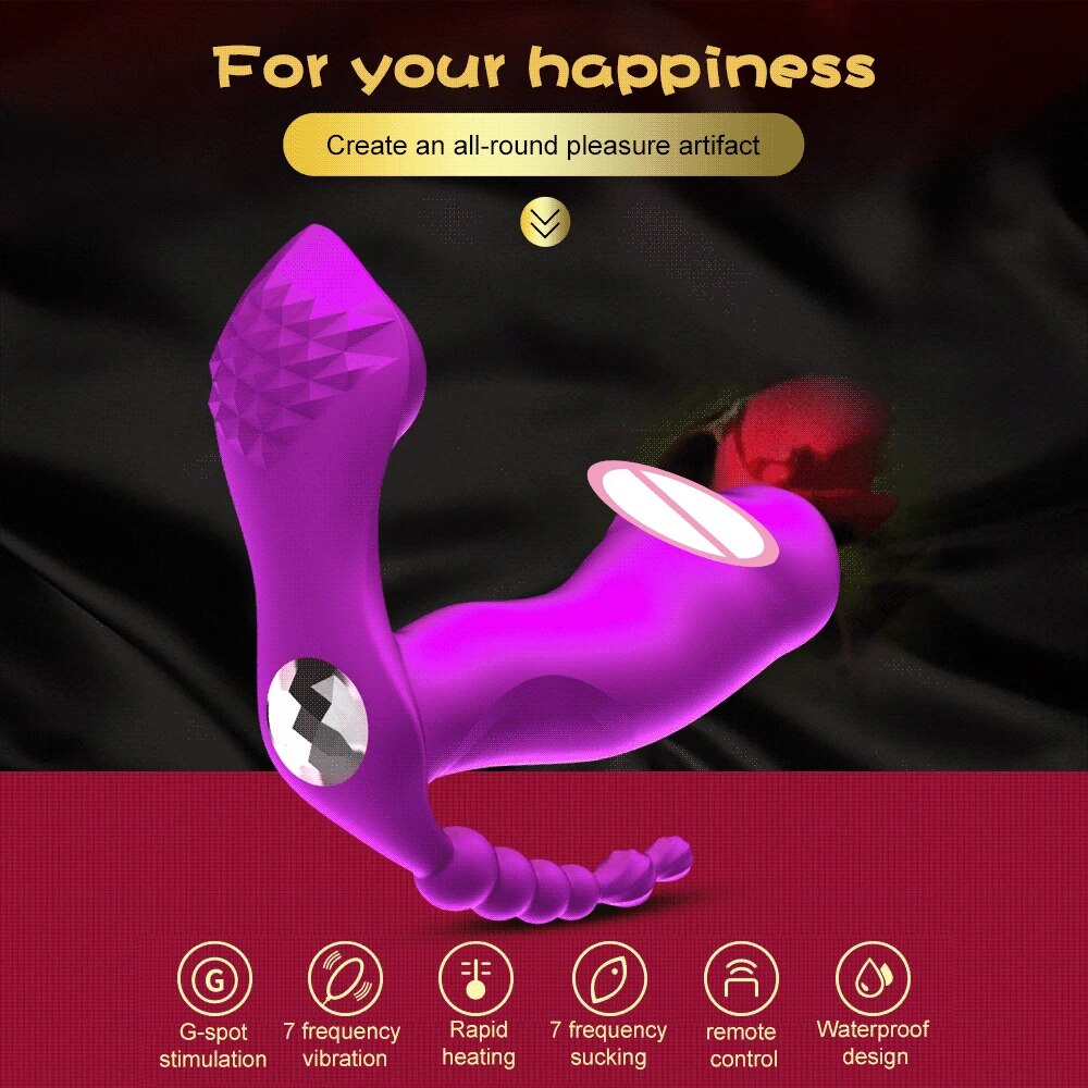 Máy massage 3in1 rung điểm G bú hút âm đạo tỏa nhiệt