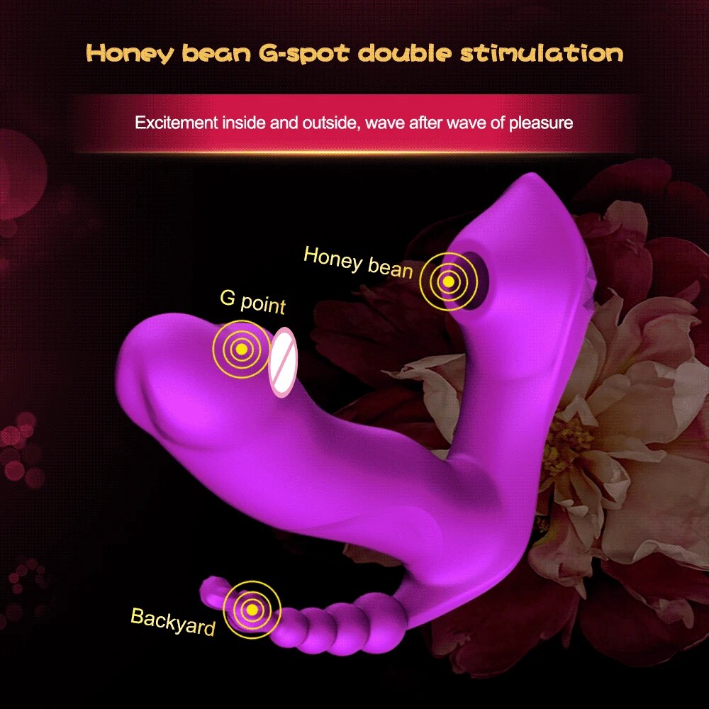 Máy massage 3in1 rung điểm G bú hút âm đạo tỏa nhiệt
