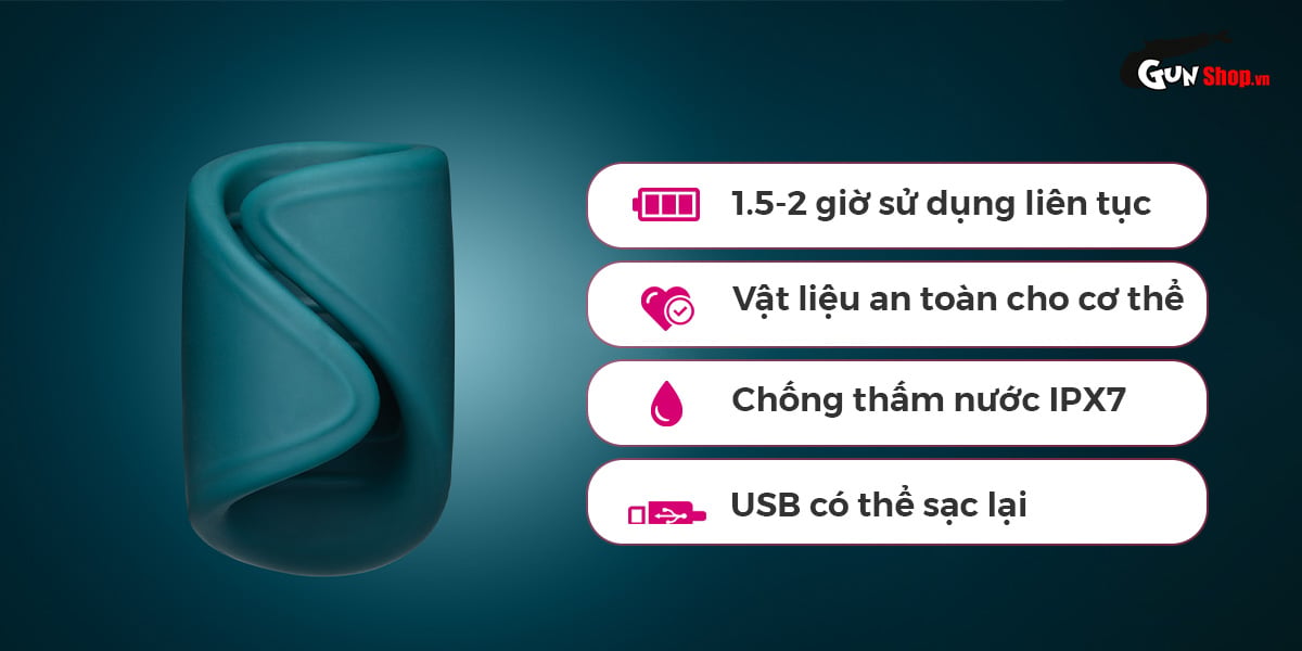 Vòng Đeo Dương Vật Lovense Gush Điều Khiển App Tăng Khoái Cảm Nam