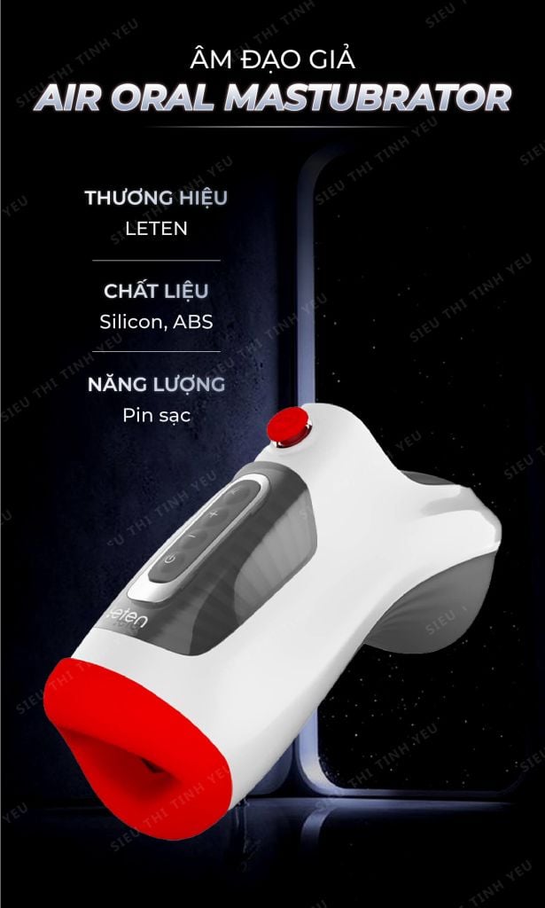 Máy bú mút Leten Air Oral Masturbator tự động hút silicon chân thực