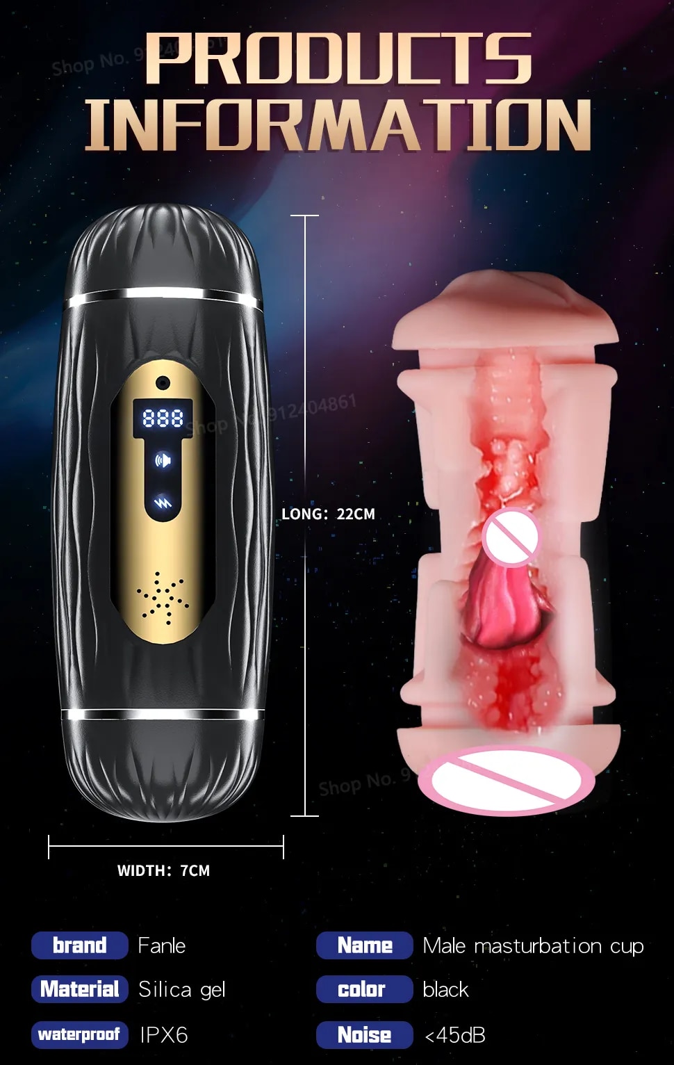 Âm đạo giả Masturbation Cup rung bú mút thổi kèn cho nam giới