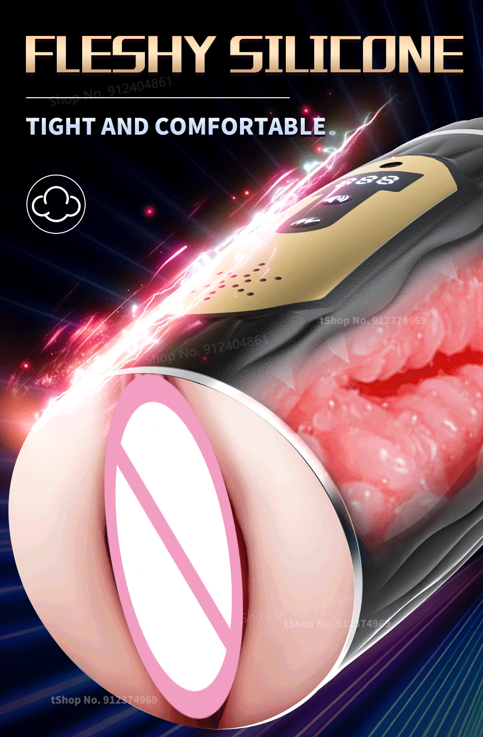 Âm đạo giả Masturbation Cup rung bú mút thổi kèn cho nam giới
