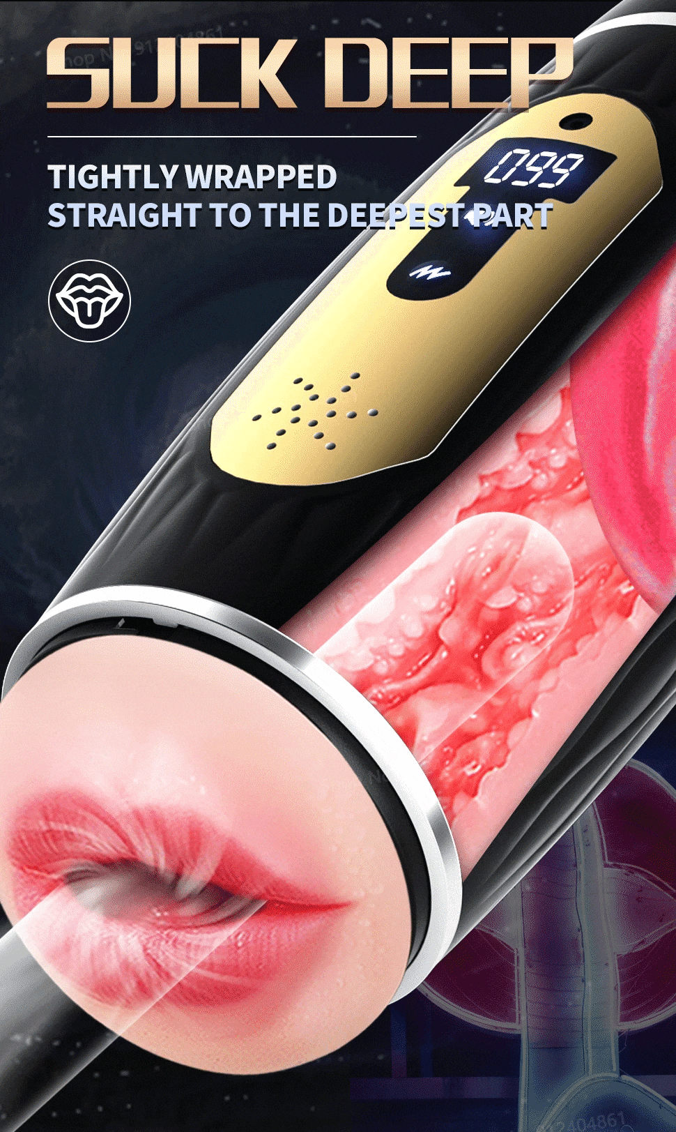 Âm đạo giả Masturbation Cup rung bú mút thổi kèn cho nam giới