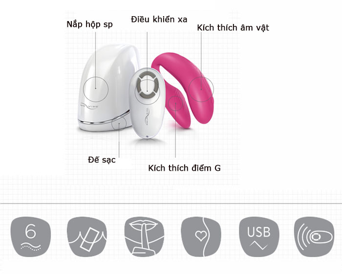 Mát xa điểm G We Vibe 4 Plus bluetooth silicone y tế chống nước