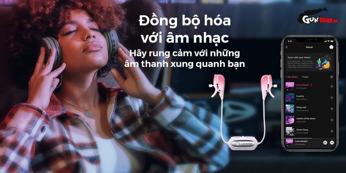Máy massage kẹp vú Lovense Gemini điều khiển app, kích thích nhũ hoa