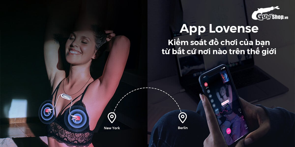 Máy massage kẹp vú Lovense Gemini điều khiển app, kích thích nhũ hoa