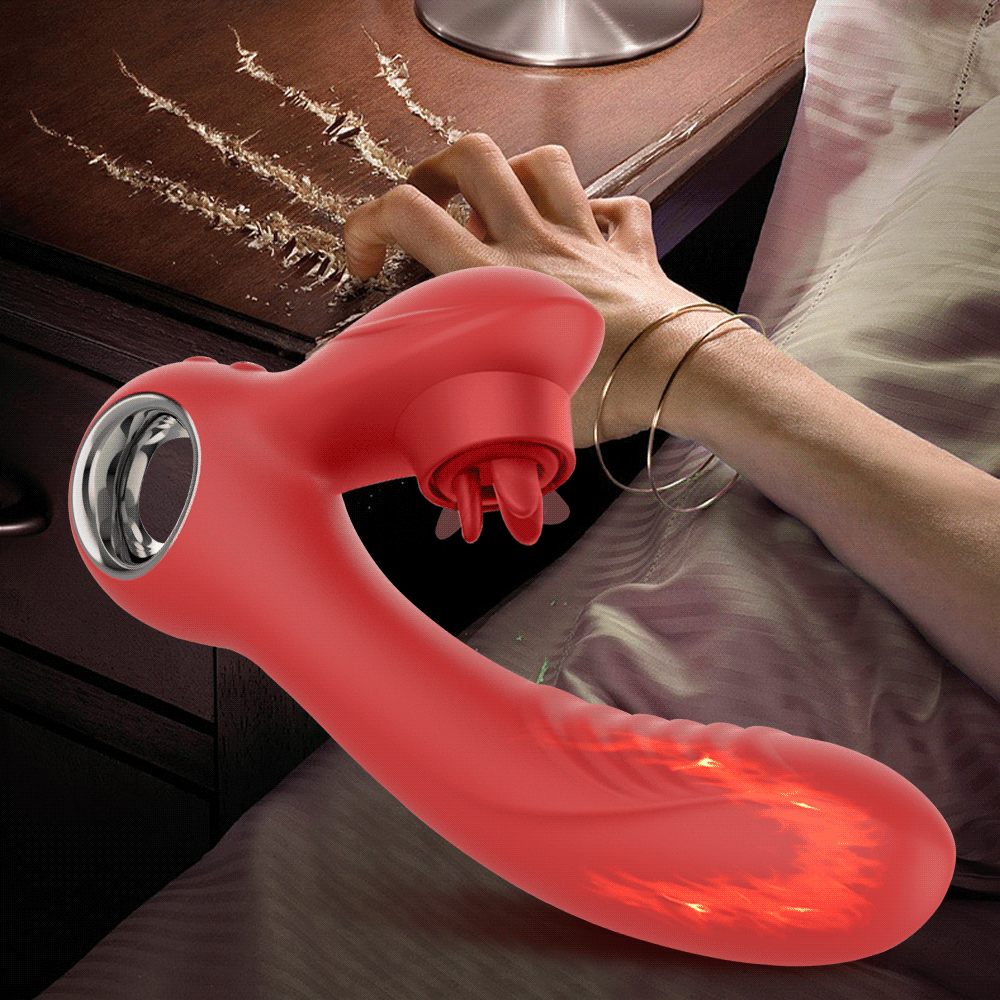 Dương vật giả rung mạnh phát nhiệt lưỡi liếm massage điểm G