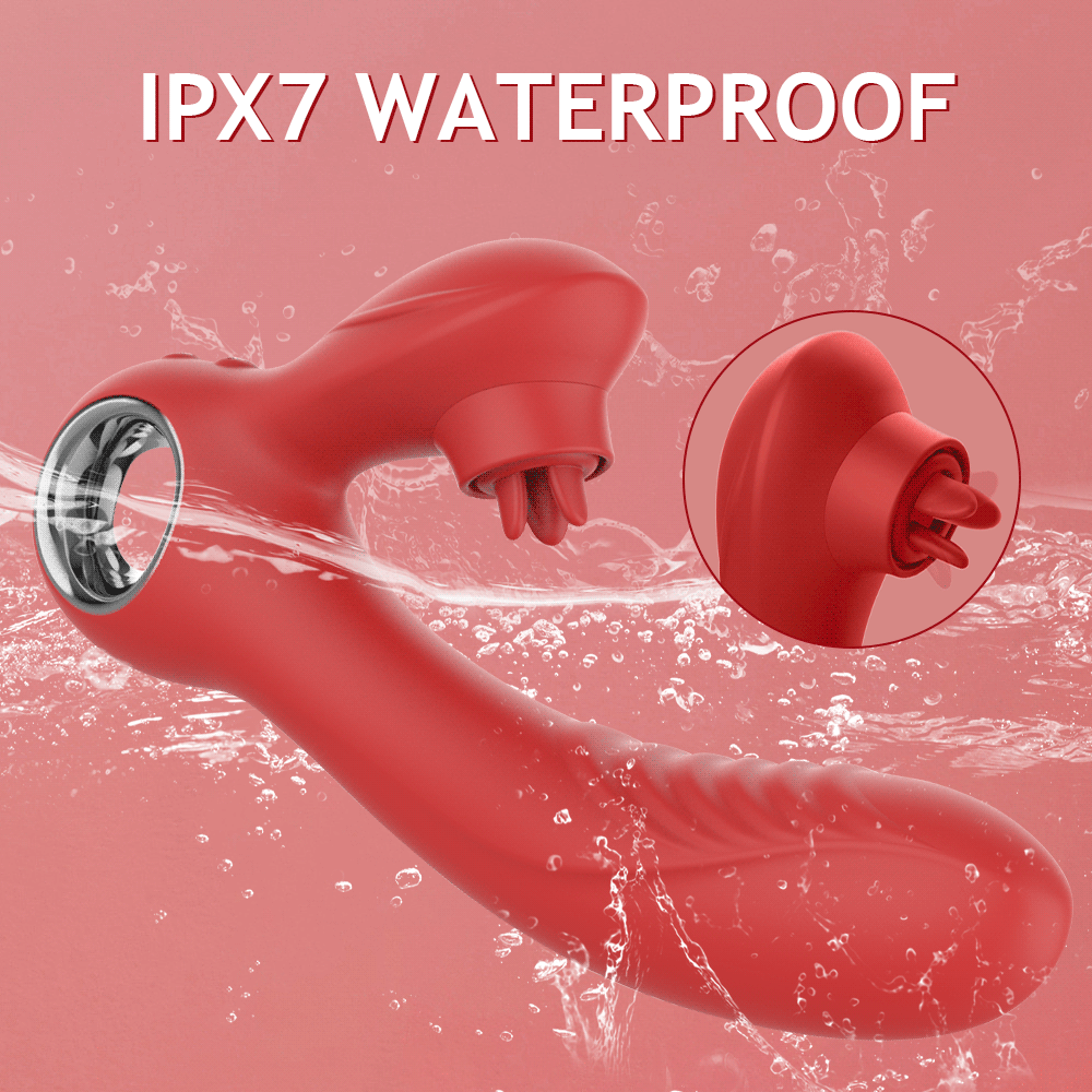 Dương vật giả rung mạnh phát nhiệt lưỡi liếm massage điểm G