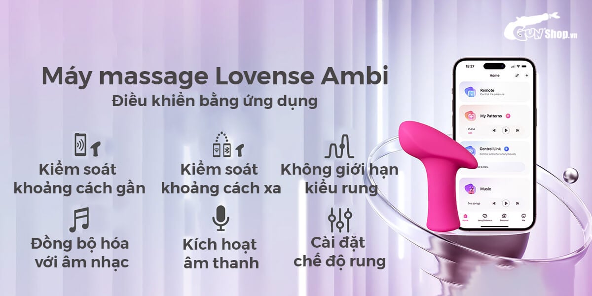 Máy massage điểm G Lovense Ambi điều khiển qua app rung đa cấp