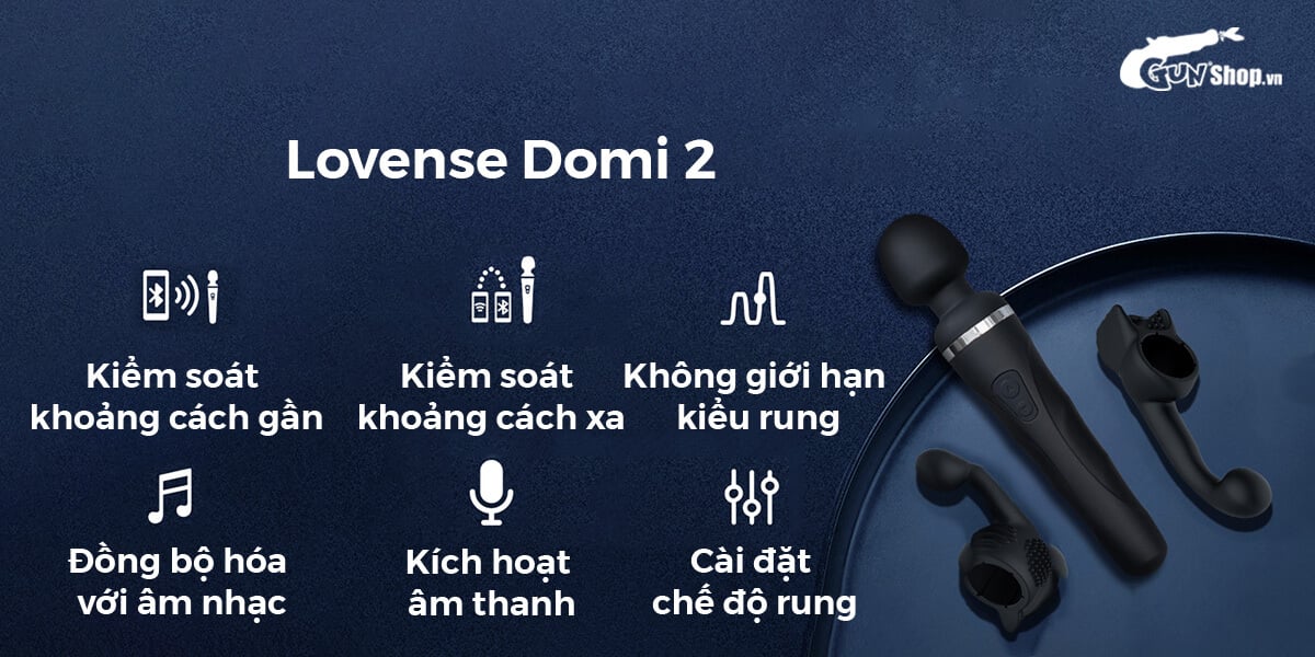 Chày rung Lovense Domi 2 không dây điều khiển app smartphone