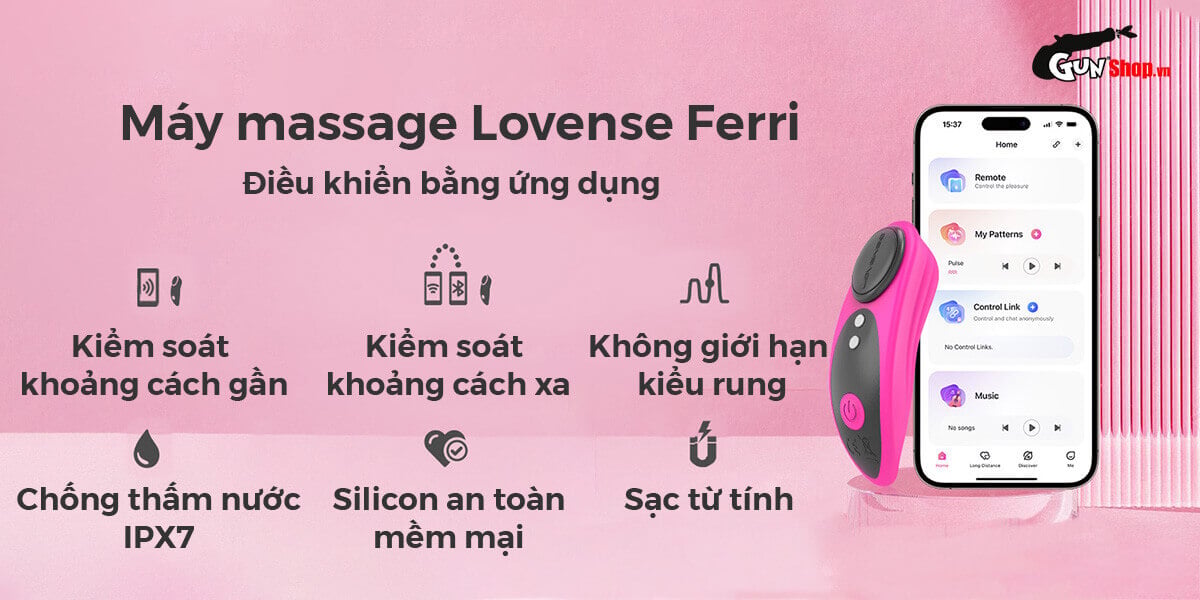 Máy massage Lovense Ferri rung mạnh điều khiển app điểm G