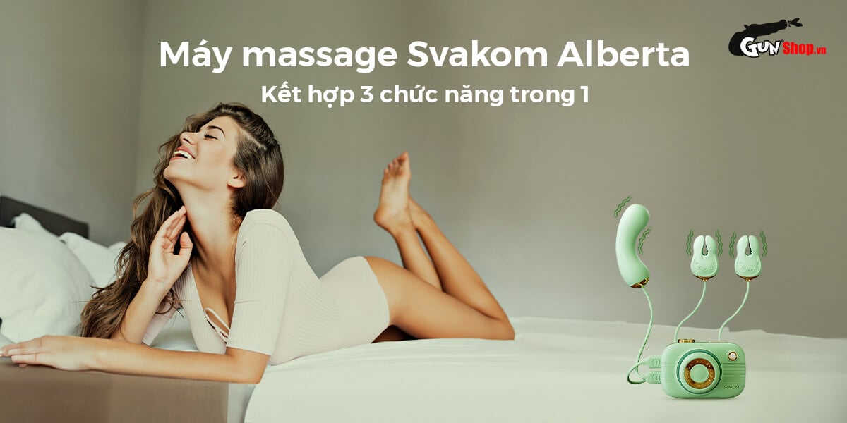 Máy bú hút Svakom Alberta hình máy ảnh 3 đầu phụ kích thích