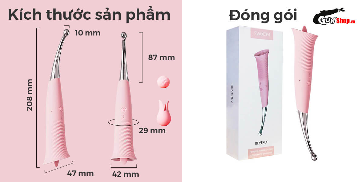 Máy massage Svakom Beverly 2 đầu liếm rung kích thích điểm G