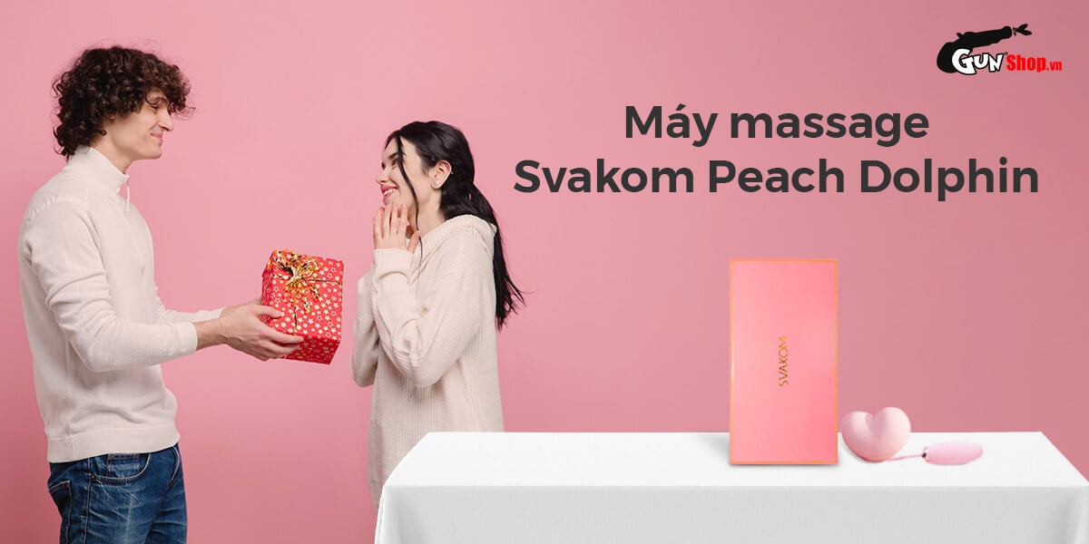 Máy bú mút 2 đầu Svakom Peach Dolphin rung lưỡi liếm