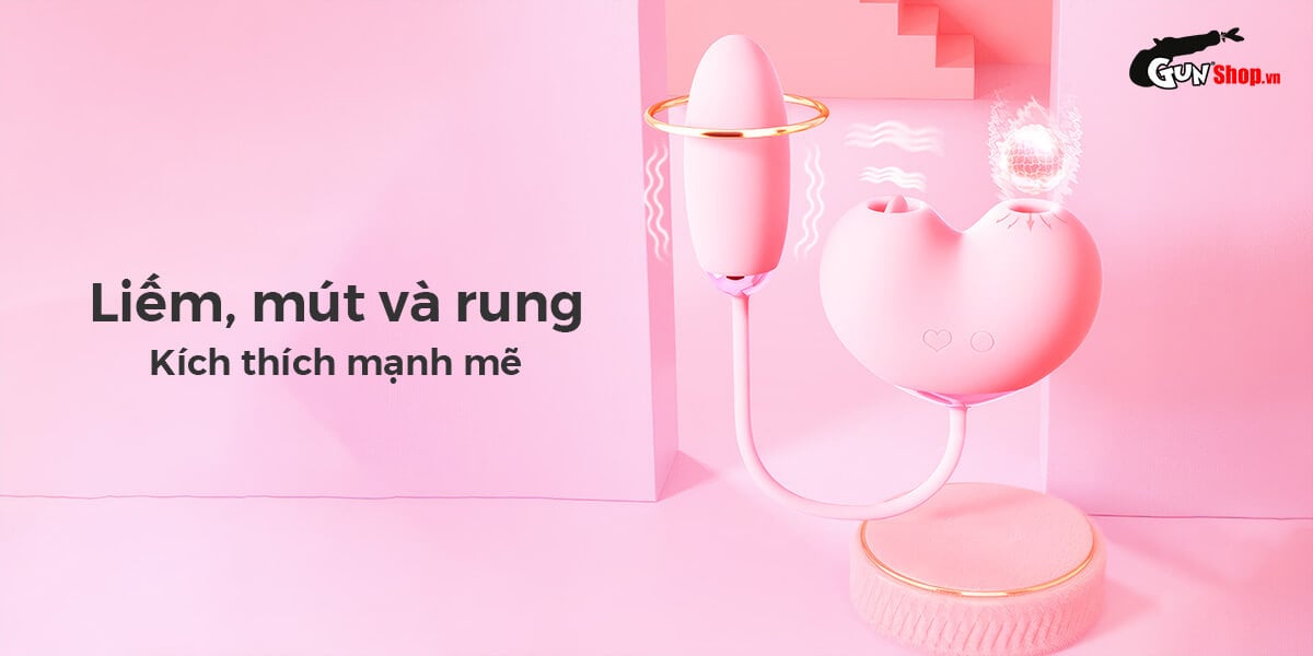 Máy bú mút 2 đầu Svakom Peach Dolphin rung lưỡi liếm