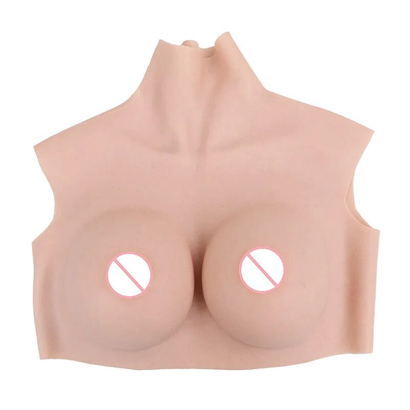 Ngực giả silicone cổ cao KUMIHO cho cosplay đồng tính nam