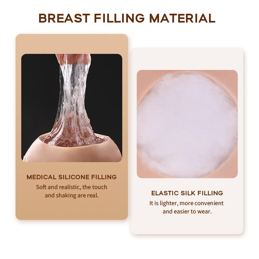 Ngực giả silicone cổ cao KUMIHO cho cosplay đồng tính nam