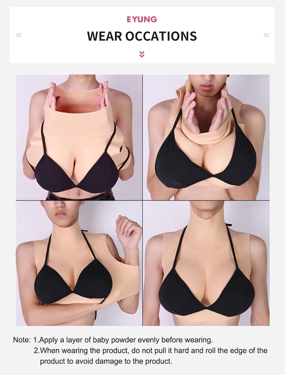 Ngực giả silicone đồ chơi cosplay Drag Queen cho nam nữ thời trang