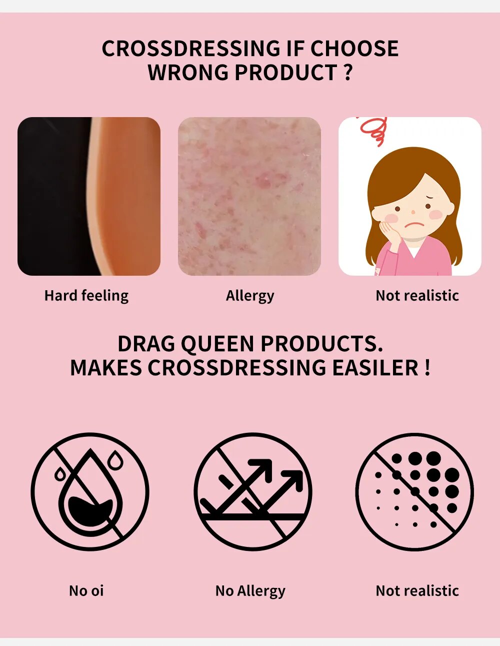 Ngực giả silicone đồ chơi cosplay Drag Queen cho nam nữ thời trang