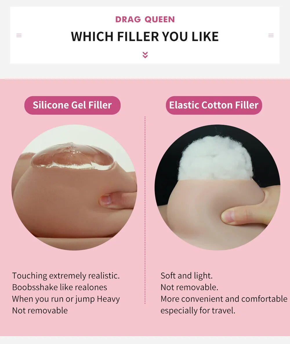 Ngực giả silicone đồ chơi cosplay Drag Queen cho nam nữ thời trang