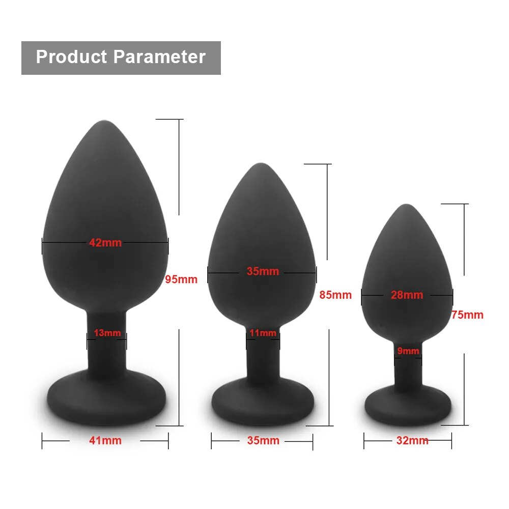 Phích cắm hậu môn silicone 3 kích thước không rung an toàn