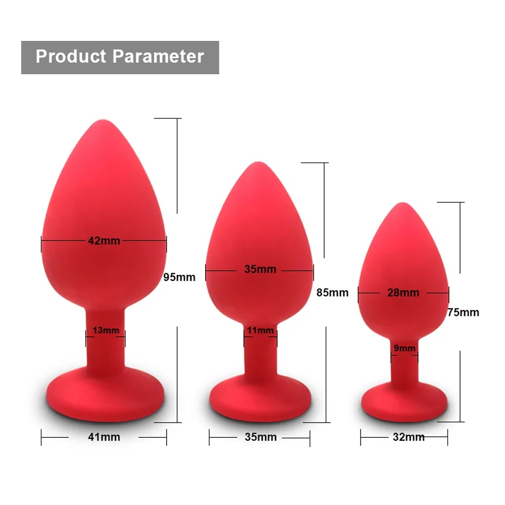Phích cắm hậu môn silicone 3 kích thước không rung an toàn