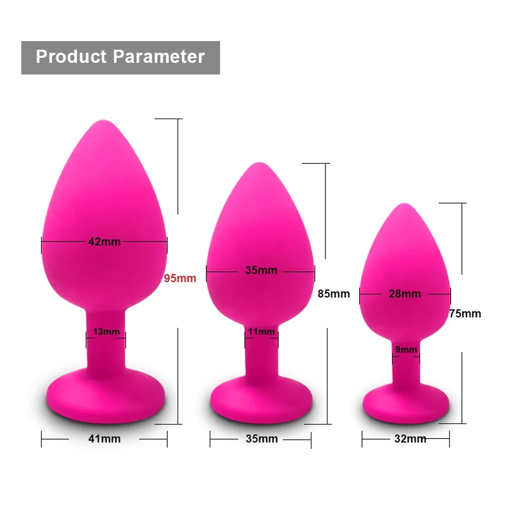 Phích cắm hậu môn silicone 3 kích thước không rung an toàn