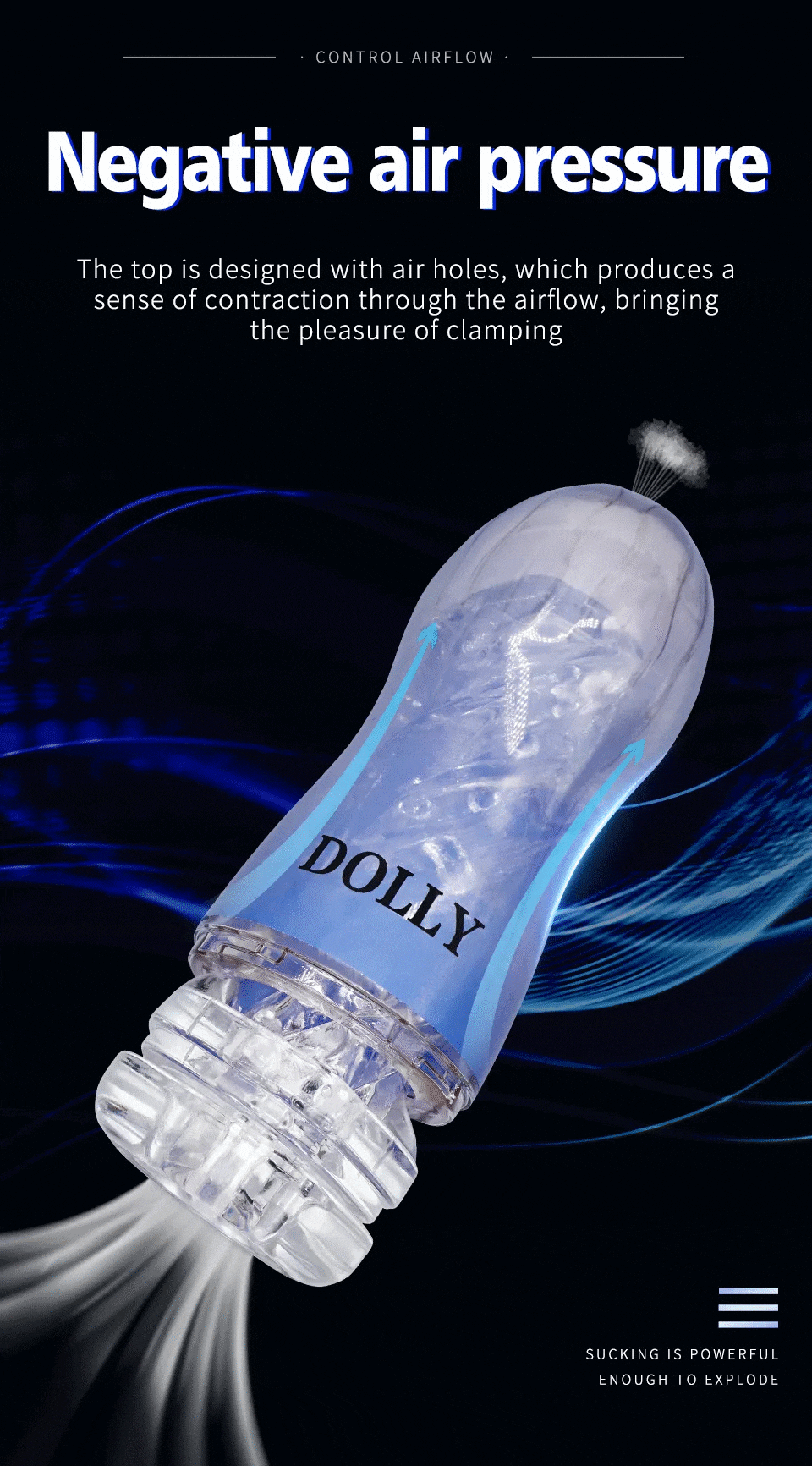 Cốc thủ dâm trong suốt Dolly silicon siêu mềm êm ái