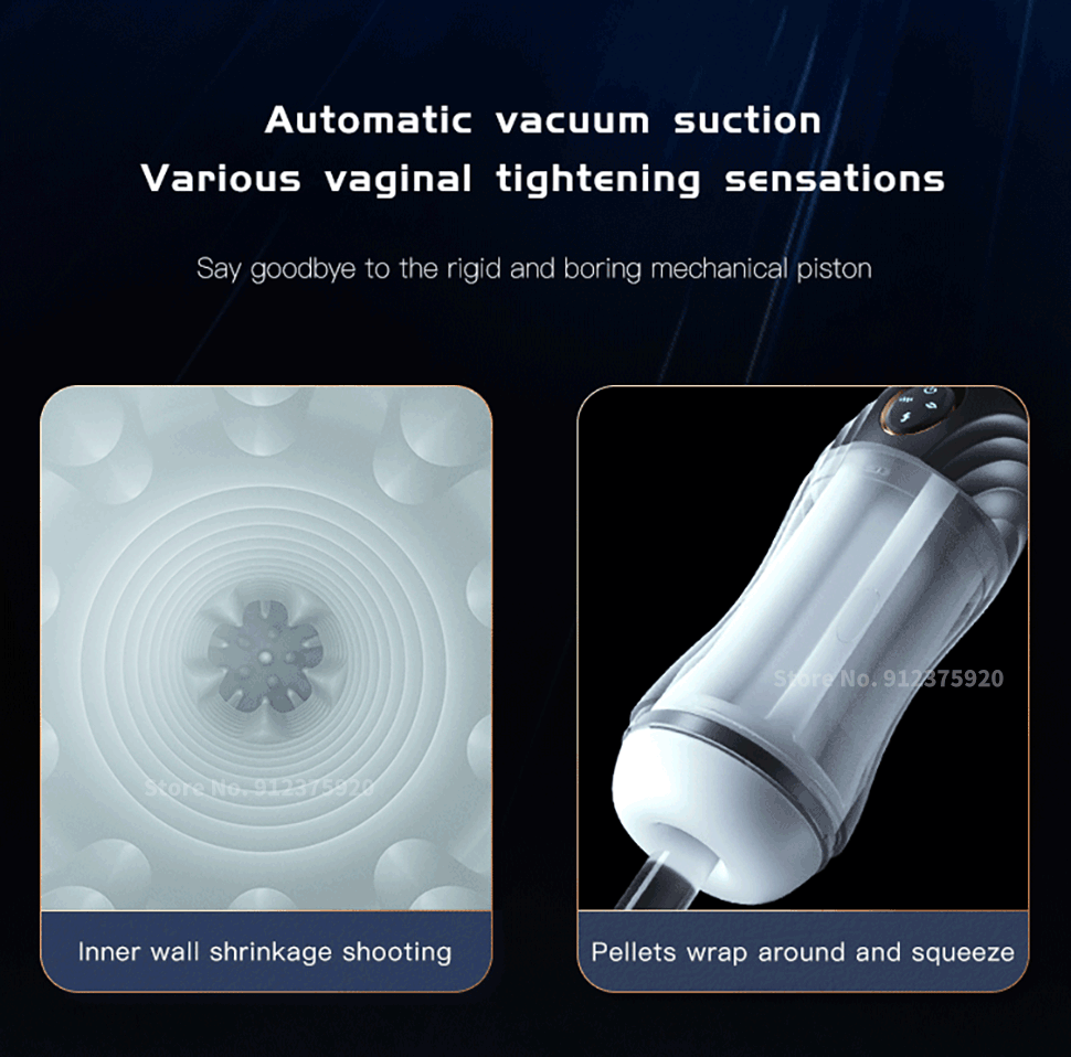 Ống tự sướng nam tự động hút và rung, âm đạo giả silicone, sản phẩm người trưởng thành cho nam, cốc tự sướng