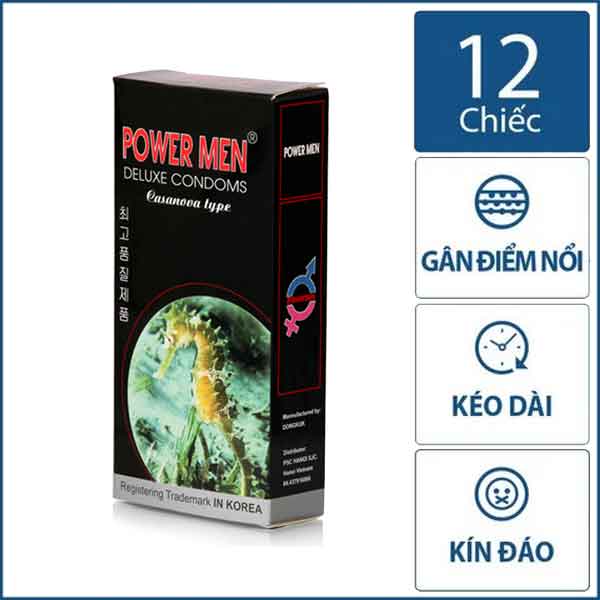 Bao cao su Powermen Cá Ngựa Đen 12s