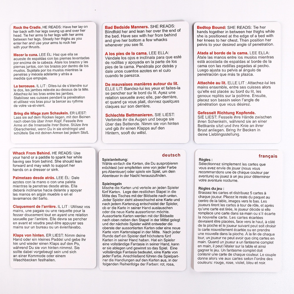 Bộ bài tú lơ khơ 50 tư thế quan hệ tình dục cho cặp đôi