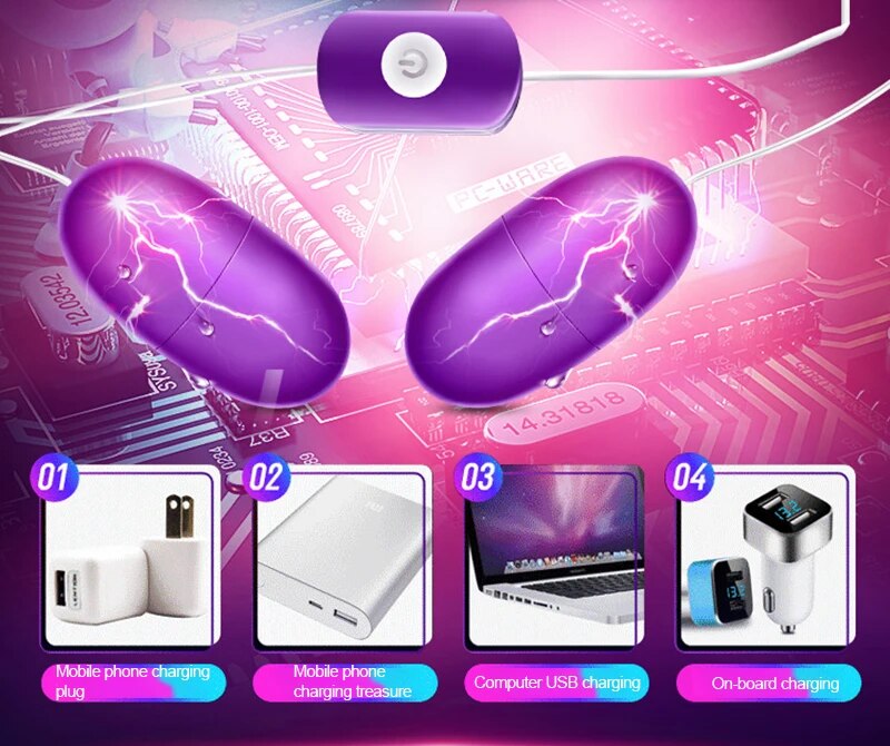 Trứng nhảy đôi rung mạnh sạc USB cho khoái cảm đa chiều