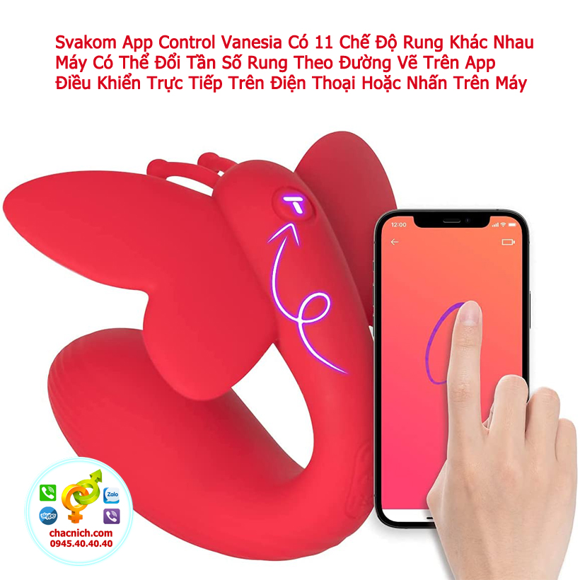 Máy rung cánh bướm Vanesia 11 chế độ App Control
