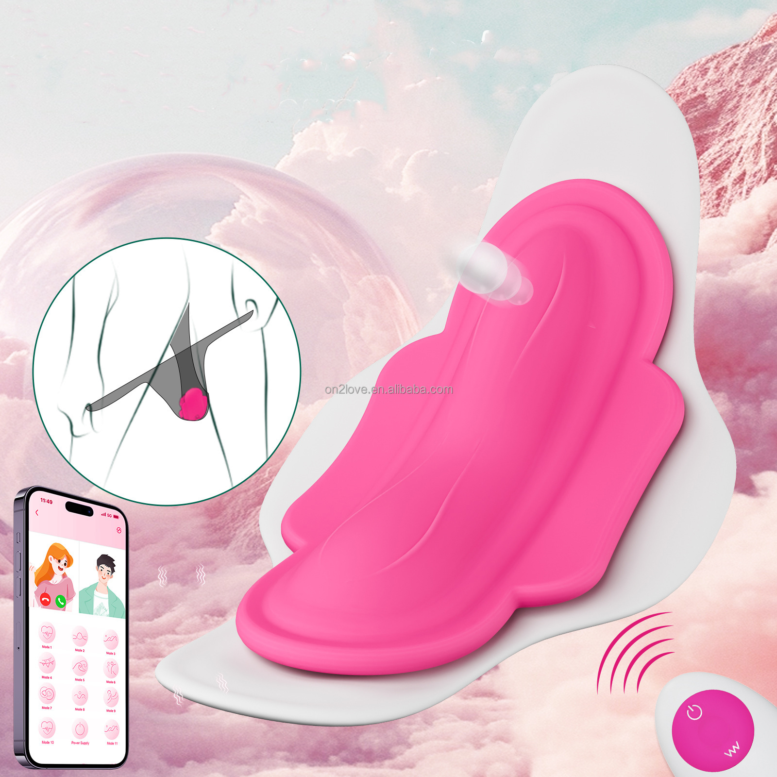 Trứng rung dán ngoài quần chip điều khiển app remote 11 chế độ rung