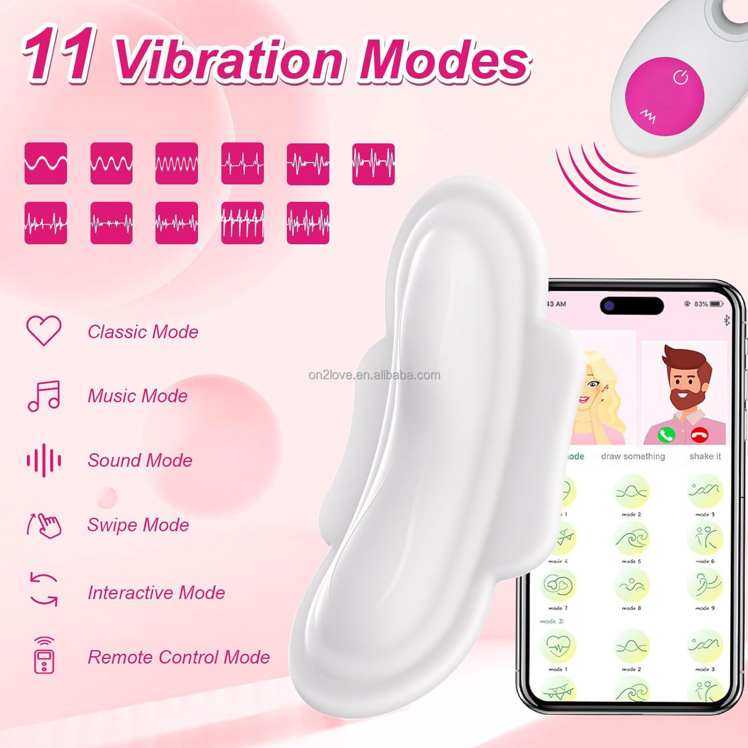 Trứng rung dán ngoài quần chip điều khiển app remote 11 chế độ rung