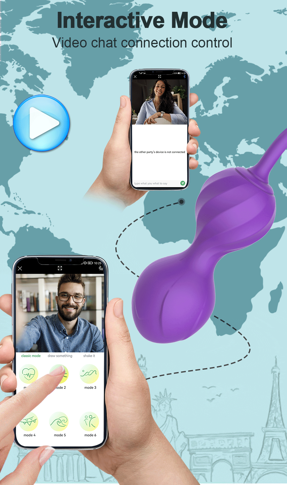 Trứng rung hồ lô Jiuuy điều khiển app bluetooth, tập se khít âm đạo