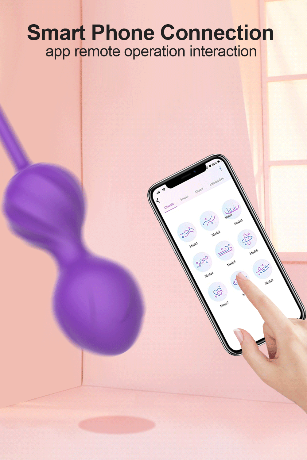 Trứng rung hồ lô Jiuuy điều khiển app bluetooth, tập se khít âm đạo