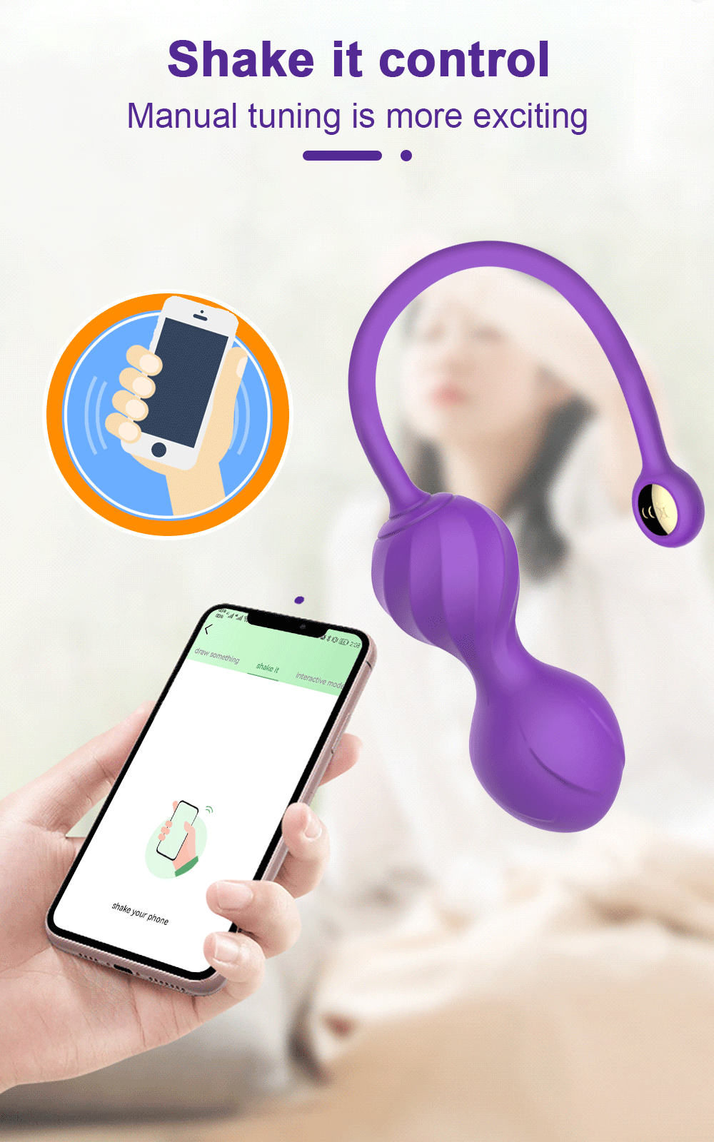 Trứng rung hồ lô Jiuuy điều khiển app bluetooth, tập se khít âm đạo