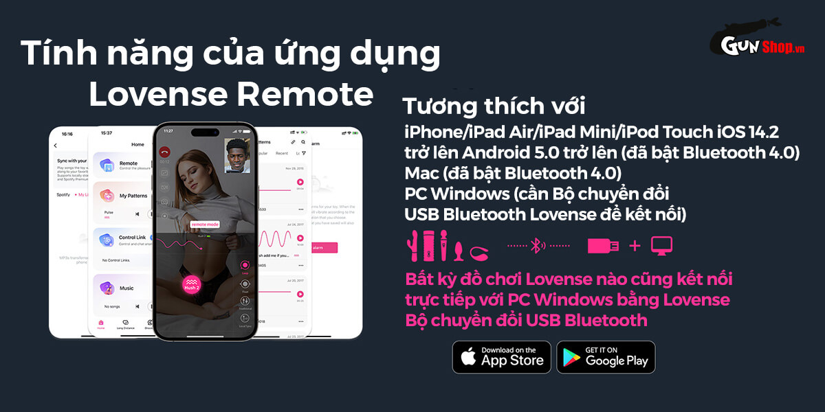 Trứng rung hậu môn Lovense Hush 2 điều khiển bluetooth cho gay