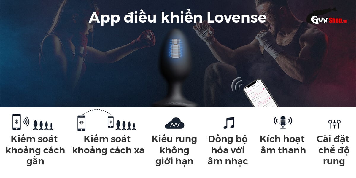Trứng rung hậu môn Lovense Hush 2 điều khiển bluetooth cho gay