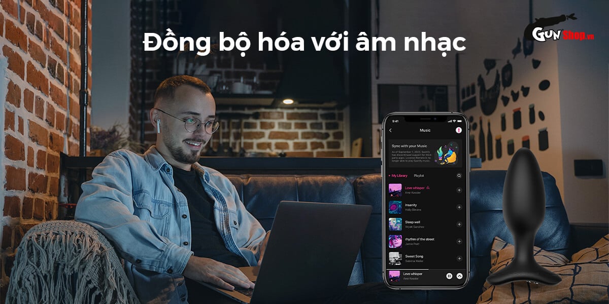 Trứng rung hậu môn Lovense Hush 2 điều khiển bluetooth cho gay