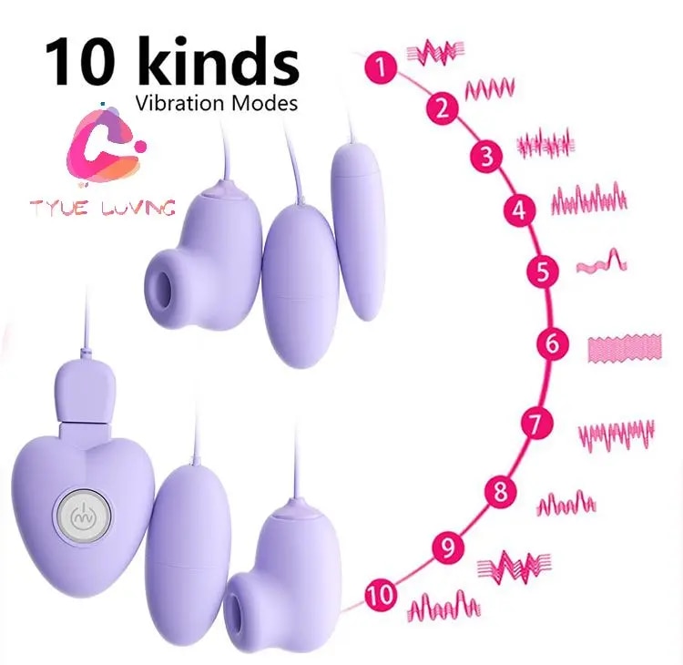 Trứng rung hút chân không 2 đầu Ankini điều khiển từ xa