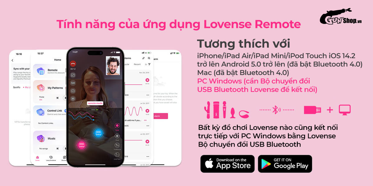 Trứng rung 2 đầu Lovense Dolce ứng dụng điện thoại kích thích cực