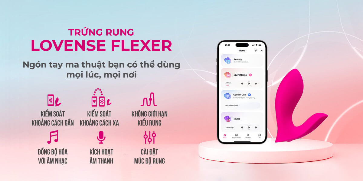 Trứng rung Lovense Flexer 2 đầu điều khiển app điện thoại tiện dụng