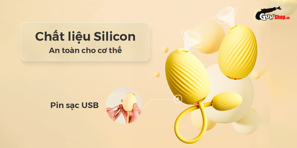 Trứng rung Svakom Zemalia Gigi 2 đầu bú hút rung điểm G kích thích