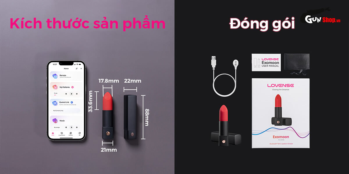 Trứng rung Lovense Exomoon mini nhỏ gọn điều khiển app