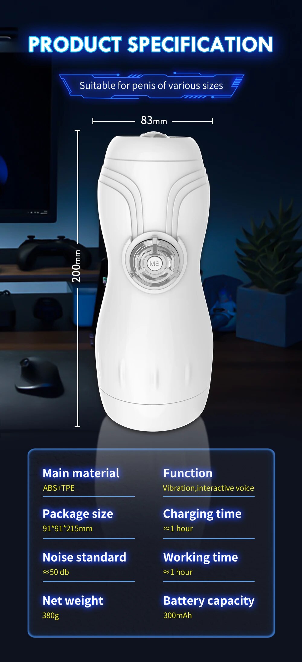 Máy Thủ Dâm Tự Động Carl Bú Mút Co Bóp Mạnh Cho Nam